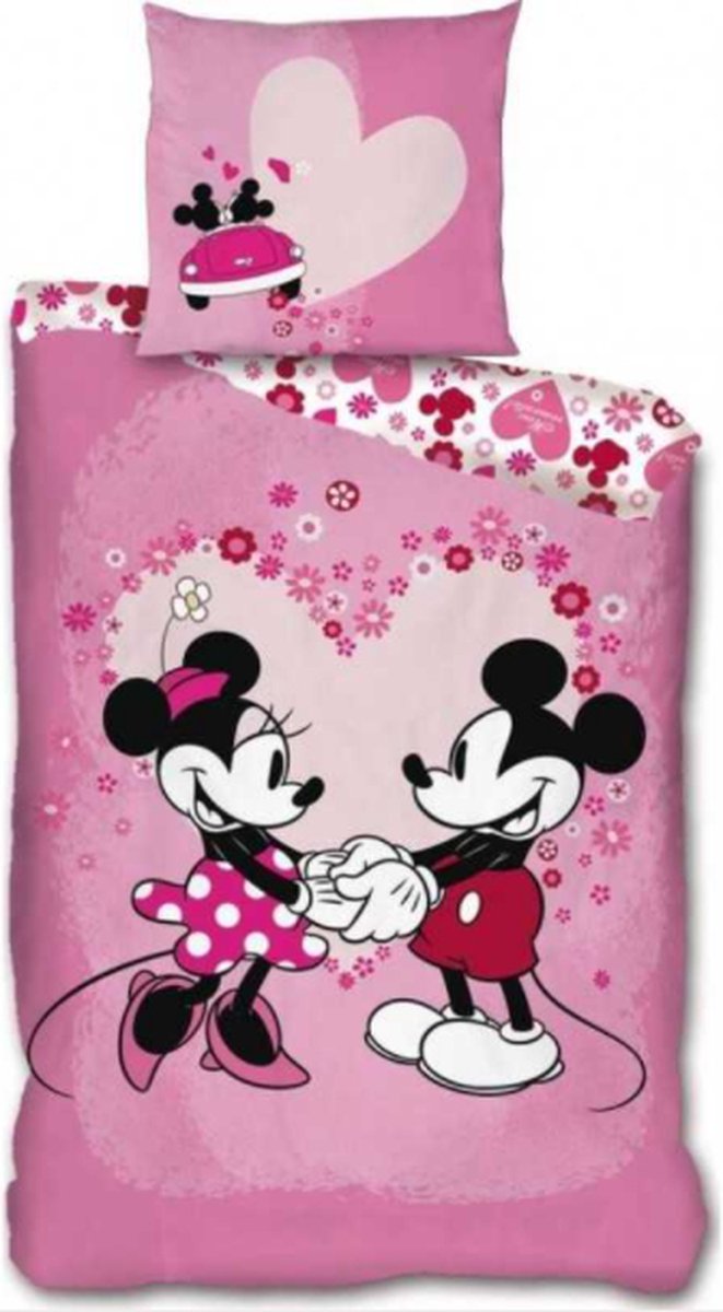 Disney Minnie Mouse Dekbedovertrek hart - 140 x 200 cm - Polyester