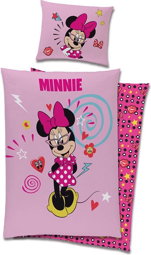 Minnie Mouse Dekbedovertrek - Pretty Pink - 140x200 cm