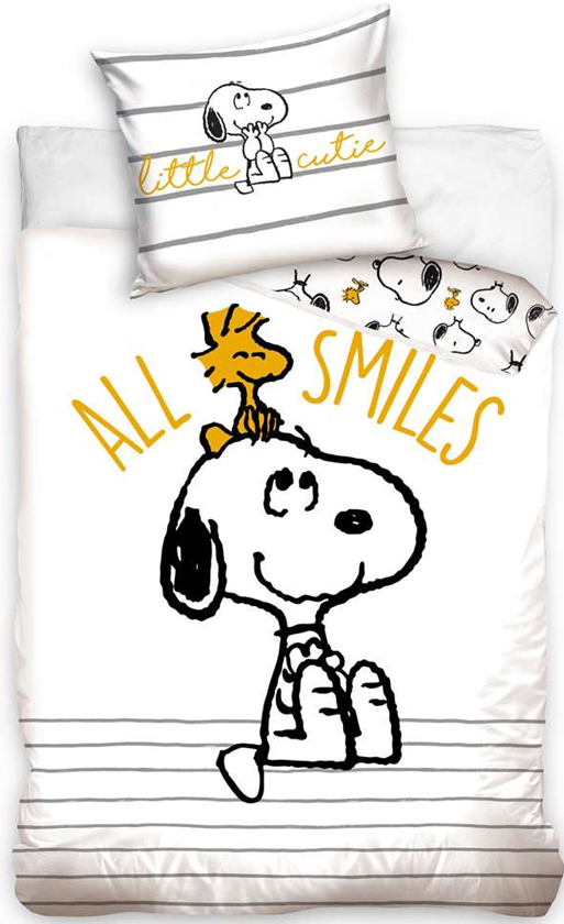 Snoopy dekbedovertrek All Smile 140 x 200 cm - 70 x 80 cm - Katoen
