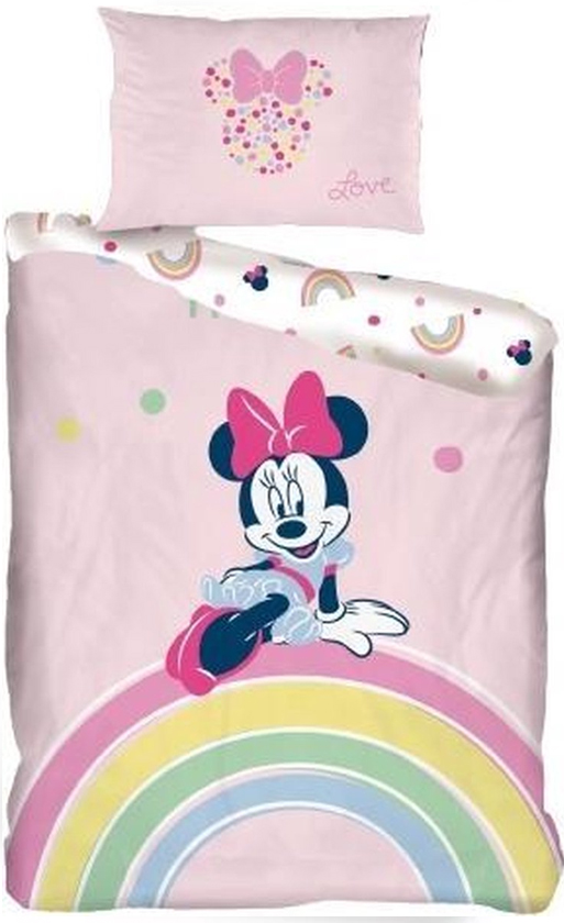 Disney Minnie Mouse Dekbedovertrek Rainbow- 140 x 200 cm - Polyester