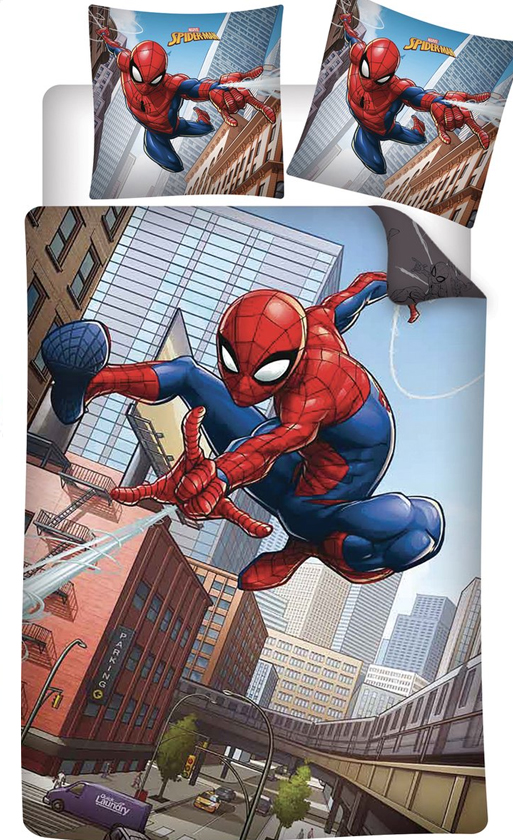 Spider-Man Dekbedovertrek City - 140 x 200 cm - Katoen