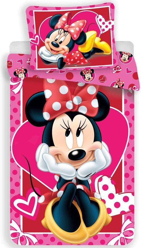 Minnie Mouse Dekbedovertrek Hearts 140 x 200 cm