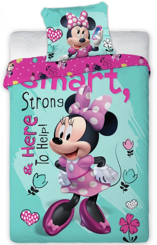 Minnie Mouse dekbedovertrek Smart Strong & here to Help 140 x 200 cm