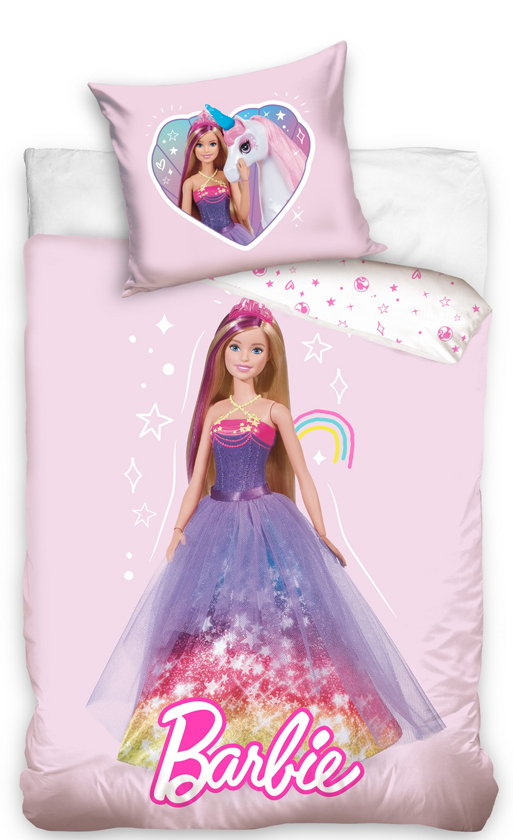 Barbie Dekbedovertrek Barbie paarse jurk - 140 x 200 cm 70 x 90 cm