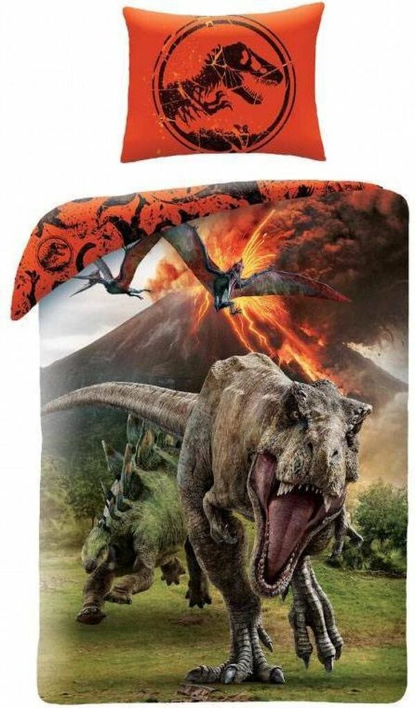 Jurassic World Dekbedovertrek T-Rex Volcano Dinosaurus 140 x 200 cm - Katoen - 70 x 90 cm