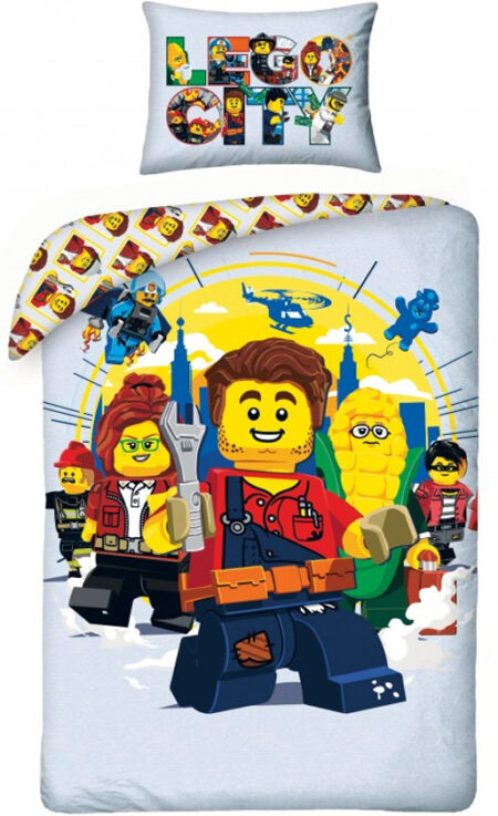 Lego City dekbedovertrek werklui 140 x 200 cm - Katoen - 70 x 90 cm