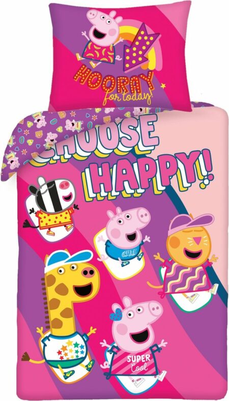 Peppa Pig Dekbedovertrek Choose Happy