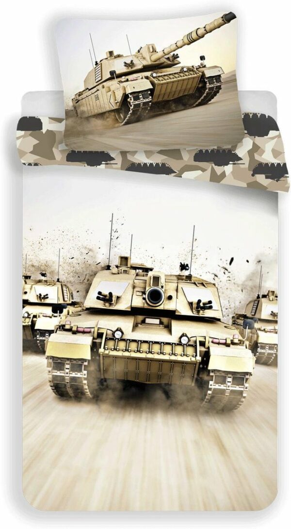 Tank Dekbedovertrek Camouflage - Eenpersoons - 140 x 200 cm - Katoen