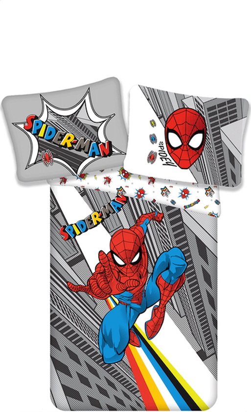 SpiderMan Dekbedovertrek Pop - Eenpersoons - 140 x 200 cm - Katoen 60 x 80 cm