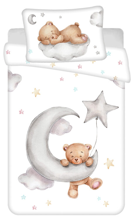Sweet Home peuterdekbedovertrek Teddybear Hanging on the moon - 100 x 135 cm