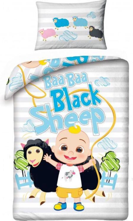 Cocomelon BABY Dekbedovertrek Baa Baa Black Sheep - 100 x 135 cm - Katoen