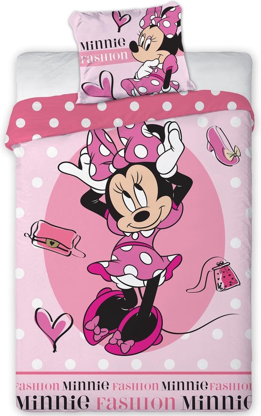 Disney Minnie Mouse Dekbedovertrek Fashion - Eenpersoons - 140 x 200 cm - Katoen