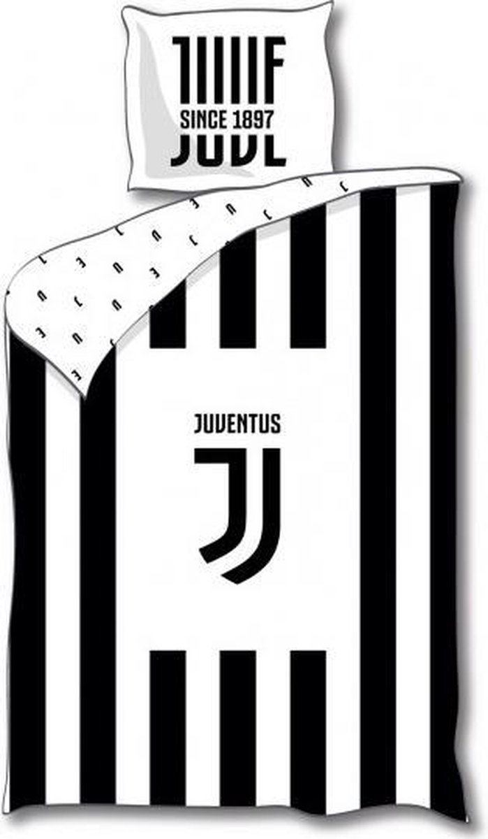 Juventus Dekbedovertrek wit logo 140 x 200 cm (63 x 63 cm) (Polyester)