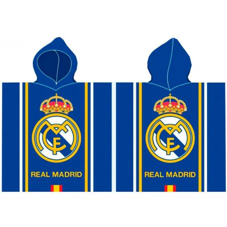 Real Madrid Poncho blauw - 55 x 110 cm - Katoen