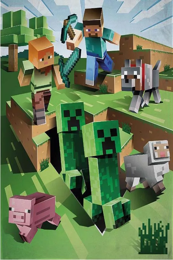 Minecraft Fleece Deken Cave Escape - 100 x 150 cm - Polyester