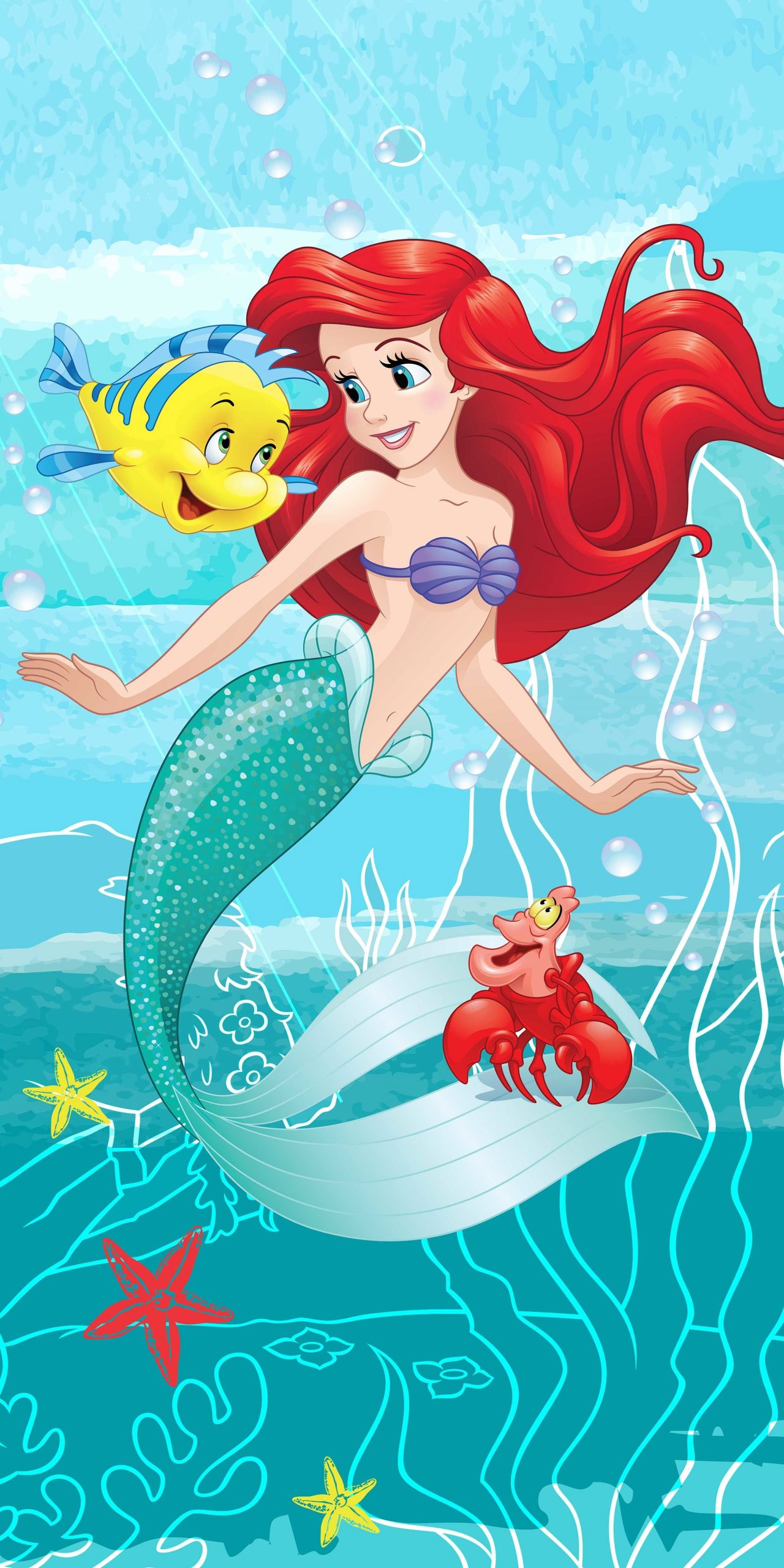 Disney De Kleine Zeemeermin Strandlaken, Ariel - 70 x 140 cm - Katoen