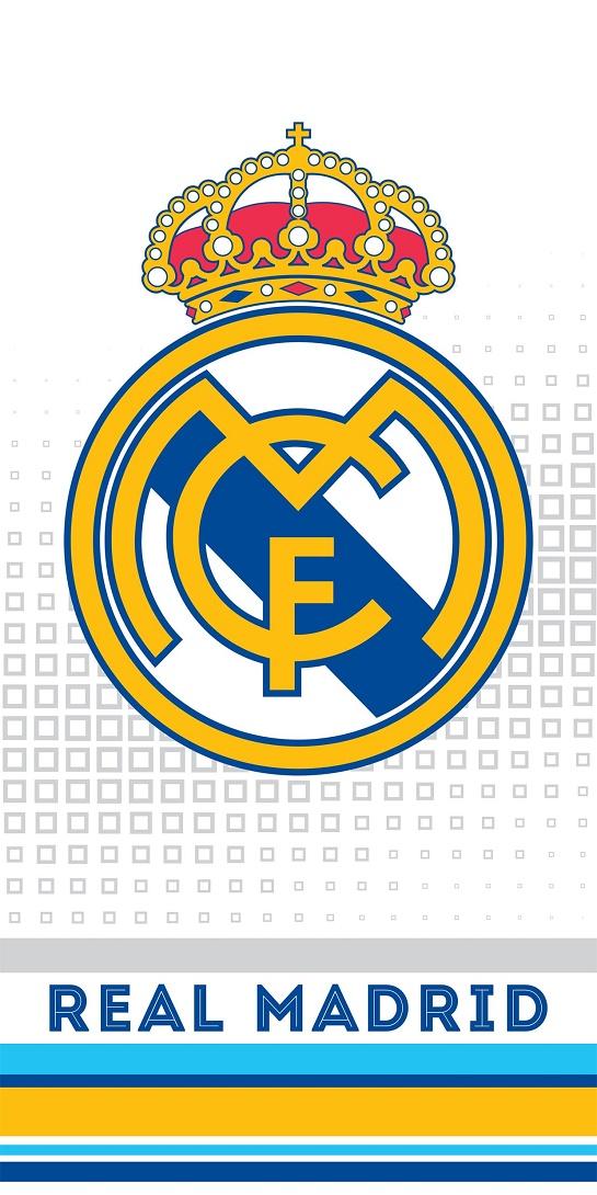 Real Madrid strandlaken wit logo - 70 x 140 cm