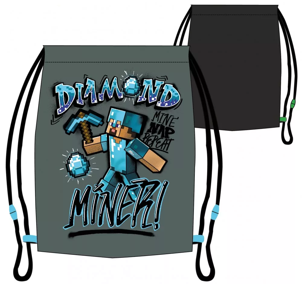 Minecraft gymtas Diamond miner 32 x 37 cm