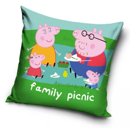 Peppa Pig family picnic sierkussen 40X40cm