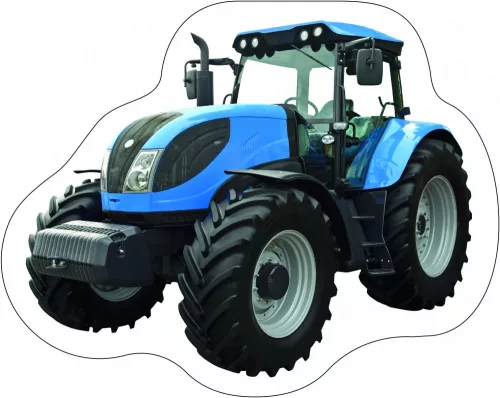 Tractor sierkussen blauw 36X34 cm