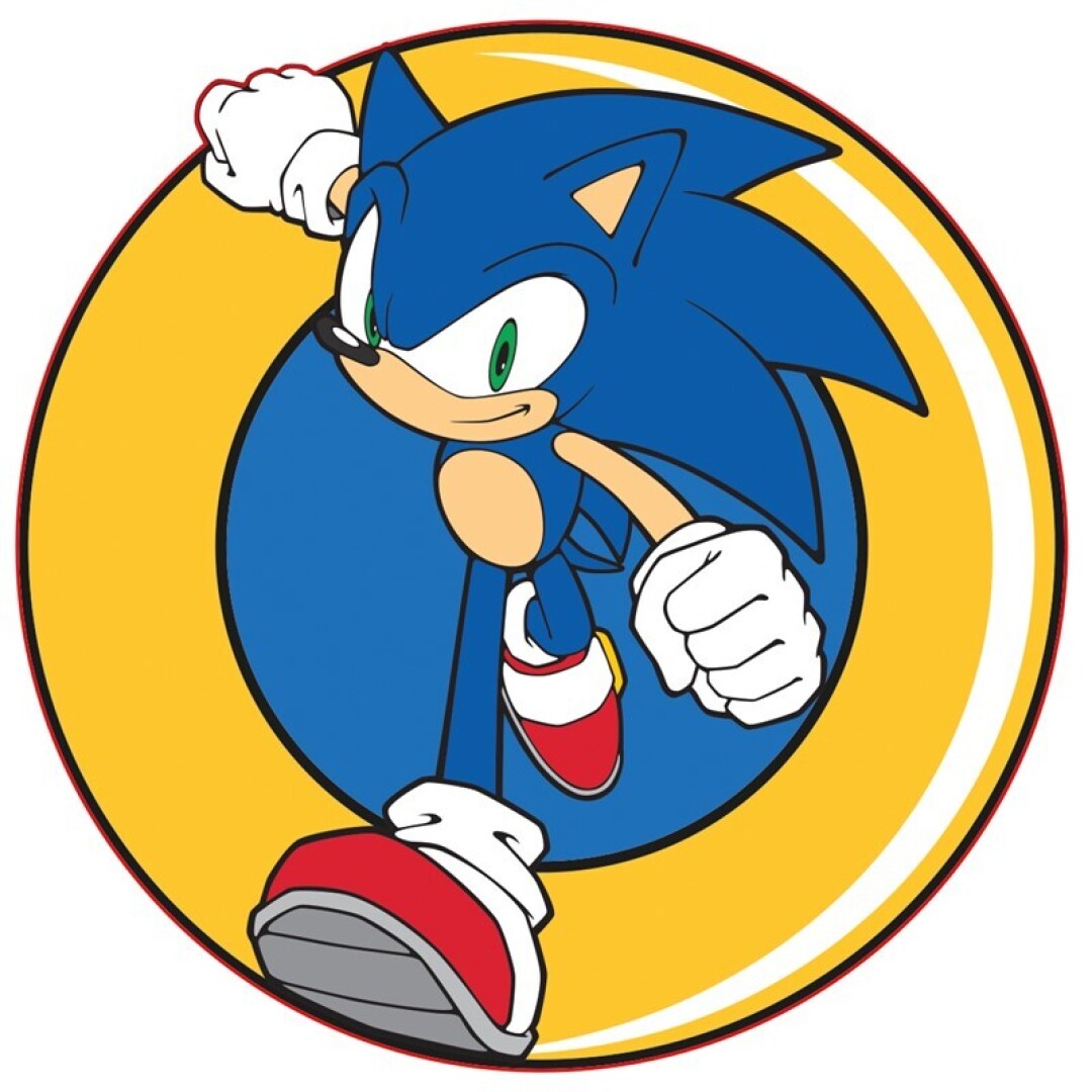 Sonic sierkussen rond blauw/geel pre order
