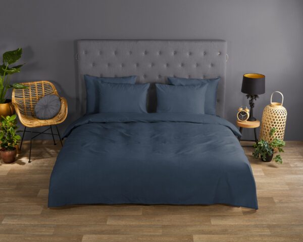 Good Morning Katoenen dekbedovertrek  "uni Denim" - Blauw