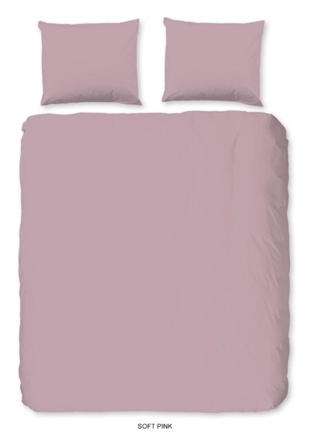 Good Morning Dekbedovertrek "uni dessin" - Roze - (200x200/220 cm) - Katoen