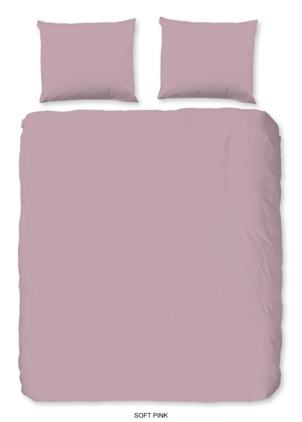 Good Morning Dekbedovertrek "uni dessin" - Roze - (200x200/220 cm) - Katoen
