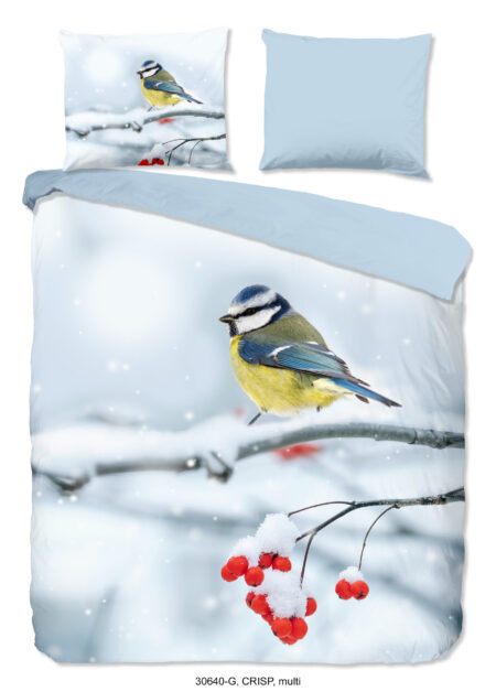 Good Morning Dekbedovertrek "pimpelmees in de sneeuw" - Multi - (200x200/220 cm) - Katoen