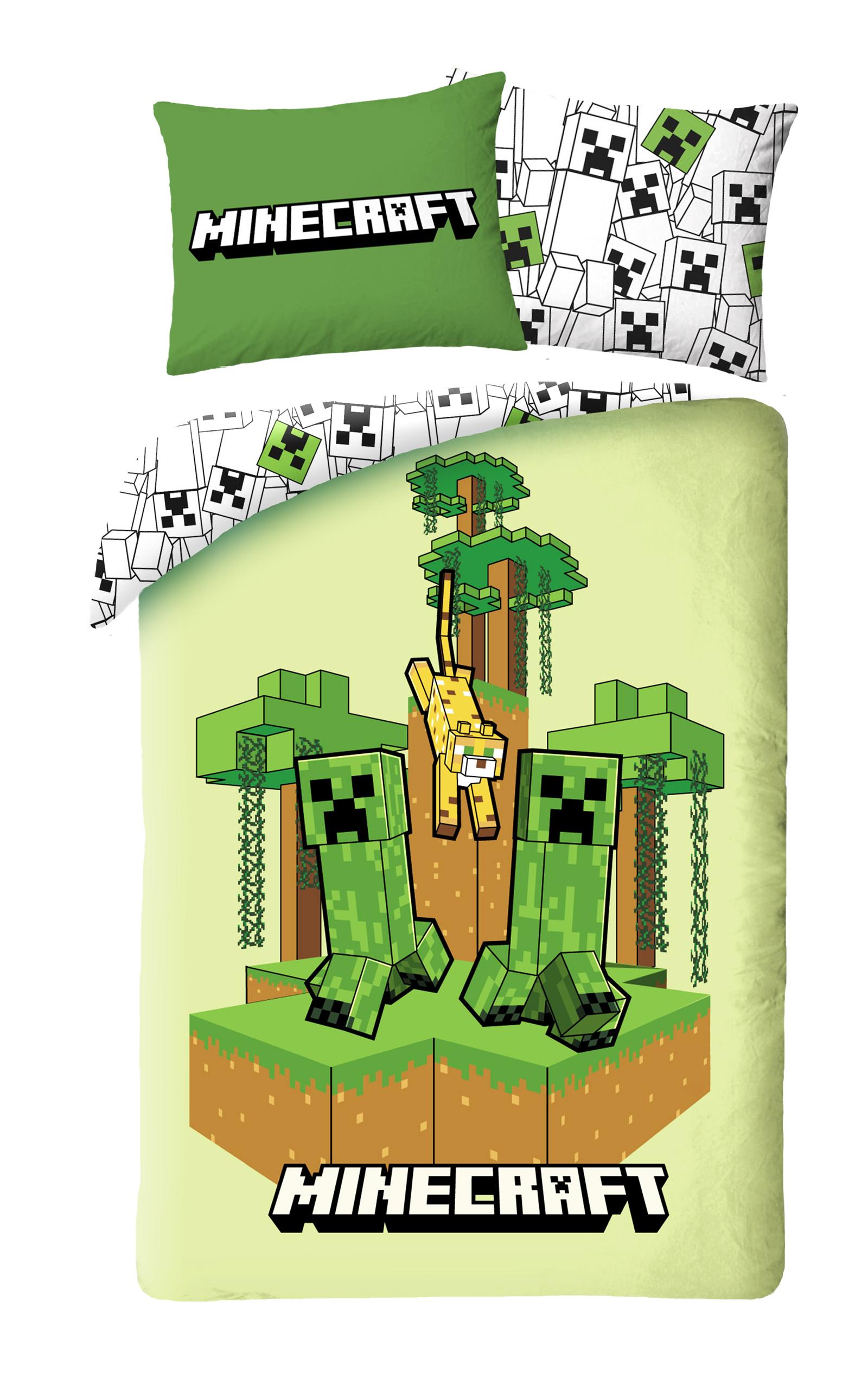 Minecraft Dekbedovertrek groen - 140 x 200 cm - Katoen PRE ORDER