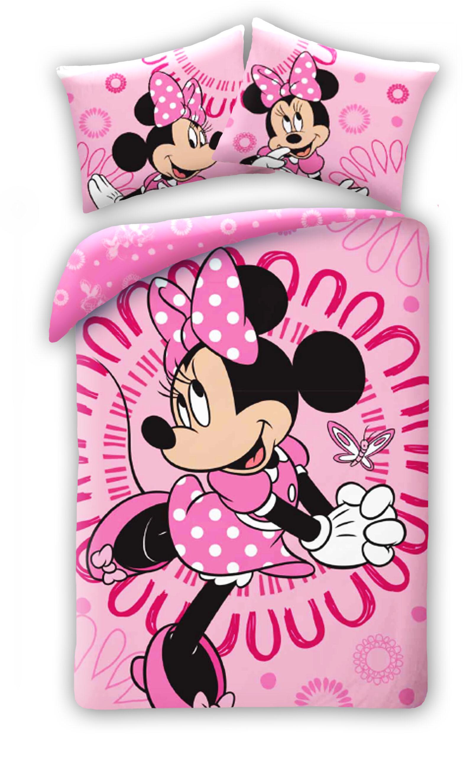 Roze Minnie Mouse Dekbedovertrek- 140 x 200 cm - Katoen - 70 x 90 cm