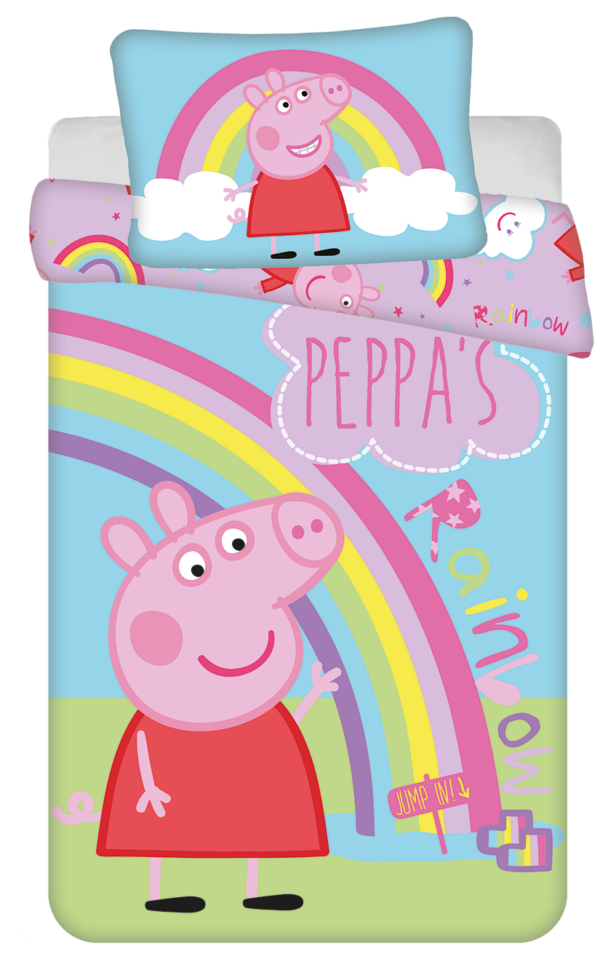 Peppa Pig ledikant dekbedovertrek Rainbow 100 x 135 cm - Katoen