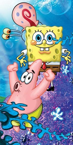 Spongebob Strandlaken - Spongebob, Patrick & Gerrit 70 x 140 cm
