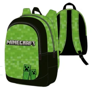 Minecraft Schooltas zwart groen 40x30x15 cm