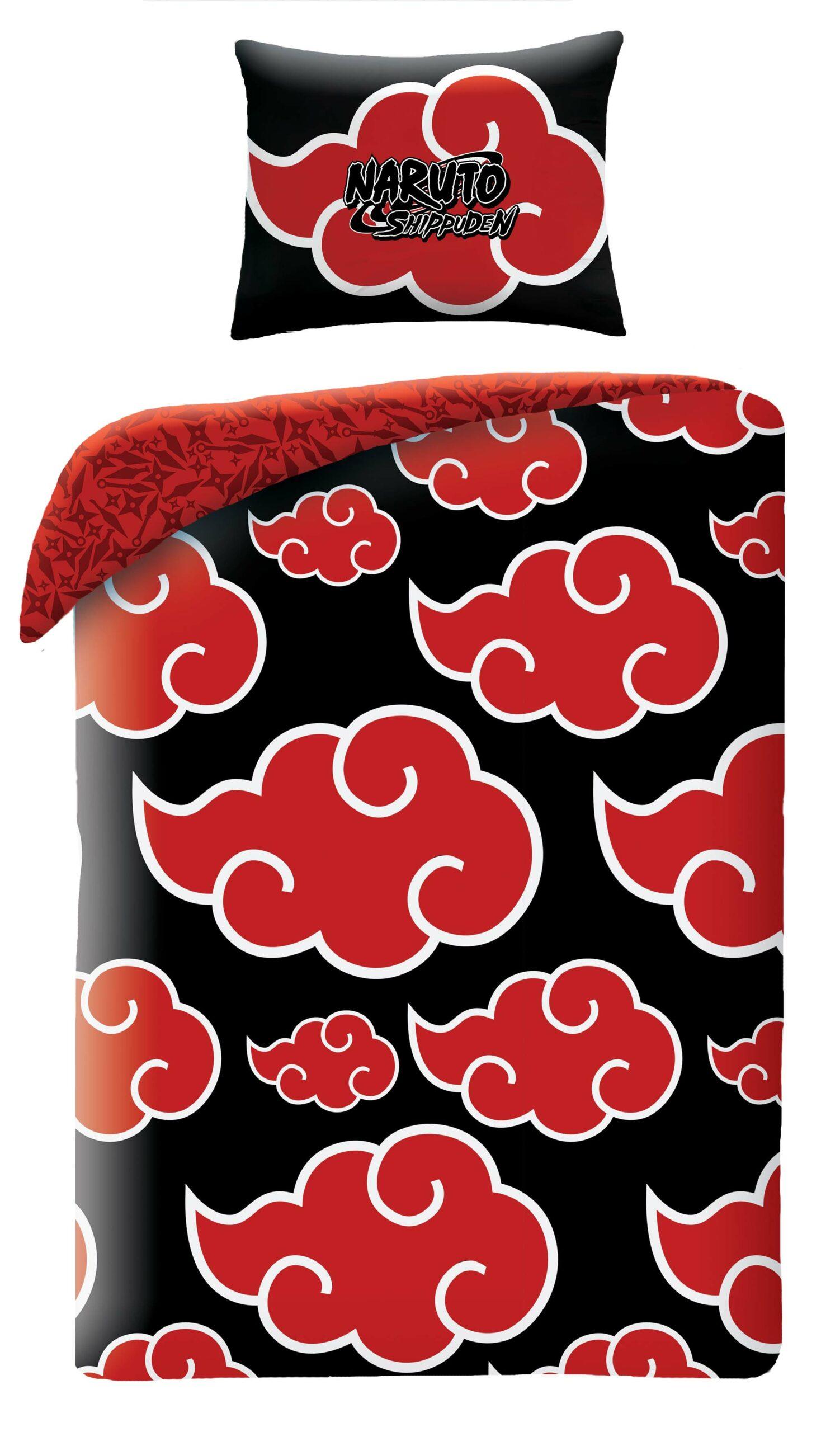 Naruto Dekbedovertrek rood/zwart 140 x 200 cm Katoen 70 x 90 cm