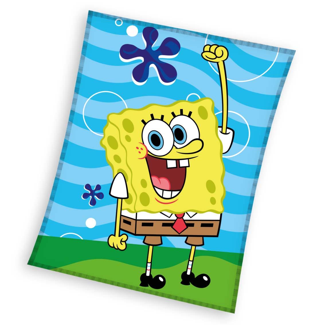 Spongebob Fleece plaid 130 x 170 cm blauw