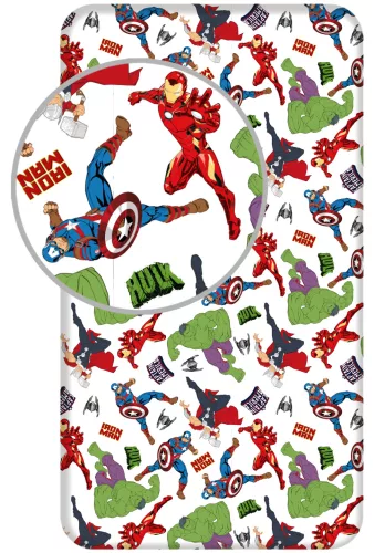 Marvel Avengers Hoeslaken Hulk, Flash Iron man- Eenpersoons - 90 x 200 cm