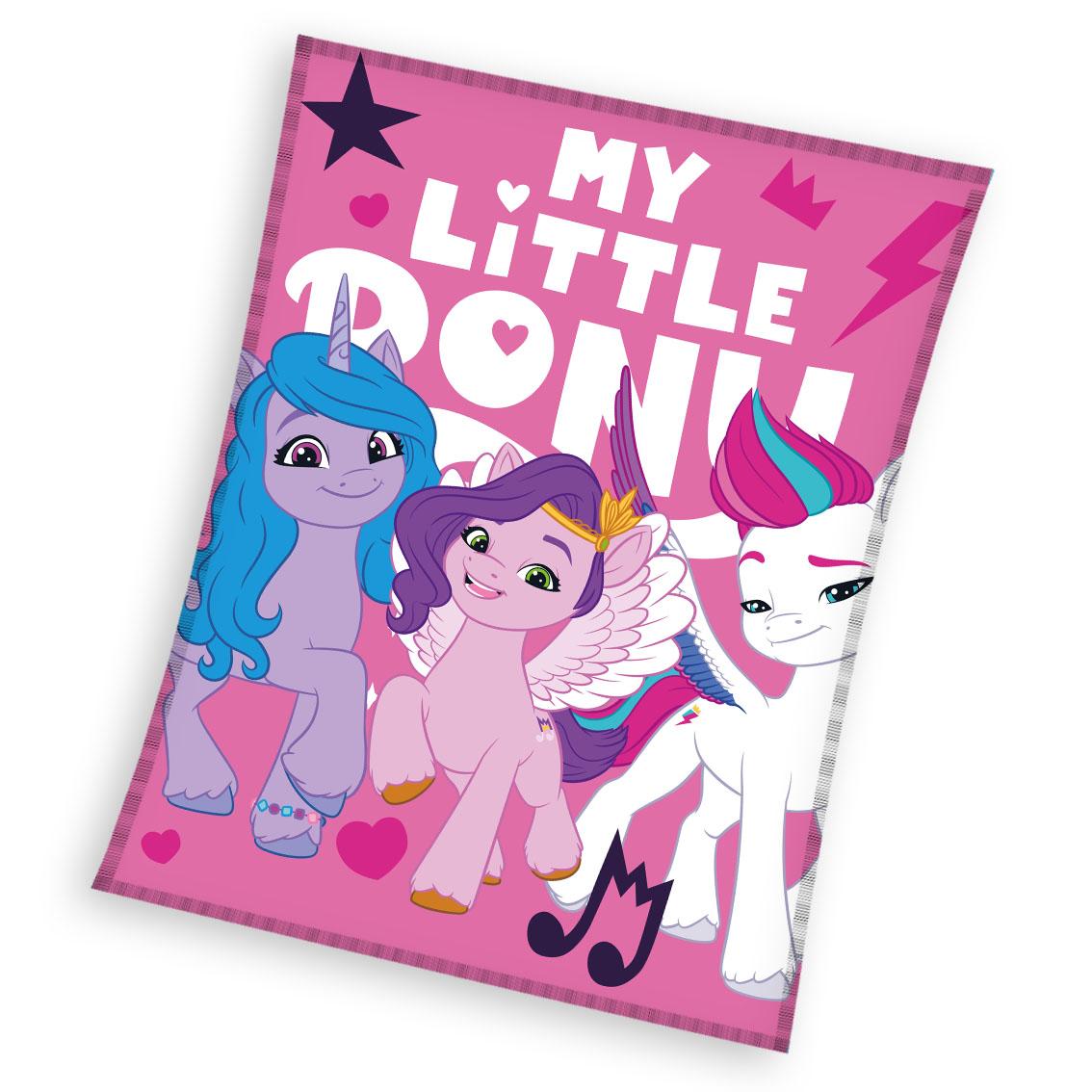 My Little Pony Fleece deken- roze- 130x170cm- polyester- plaid- warm en zacht.