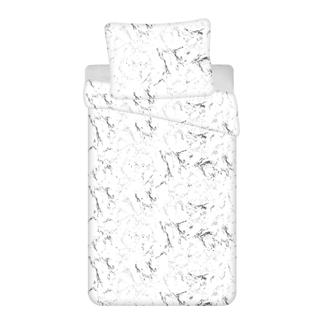 Marmer dekbedovertrek wit - 140 x 200 cm - microflanel