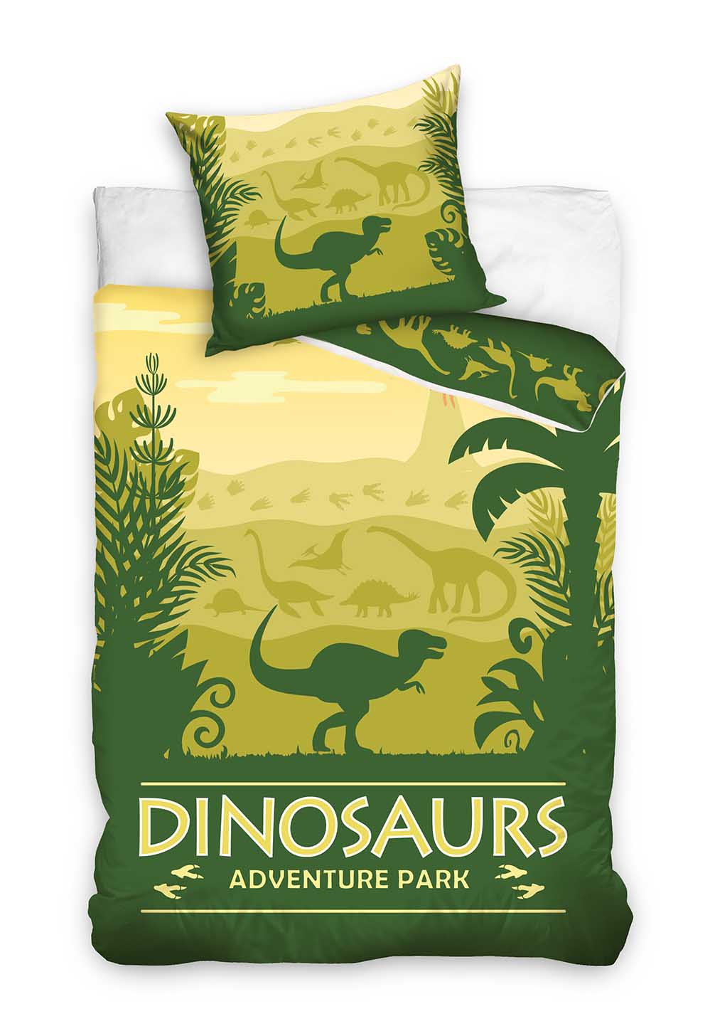 Dinosaurus Dekbedovertrek Groen 140 x 200 cm 70 x 90 cm - Katoen