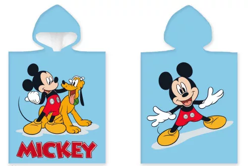 Mickey en Goofy poncho 50 x 100 cm blauw