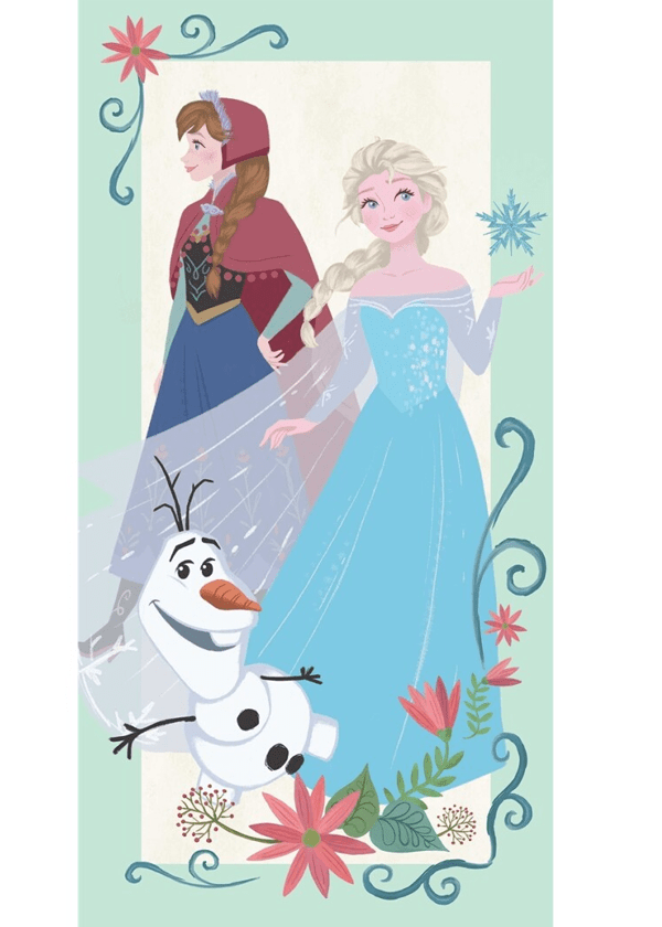 Frozen strandlaken Anna, Elsa & Olaf 70 x 140 cm - pre order