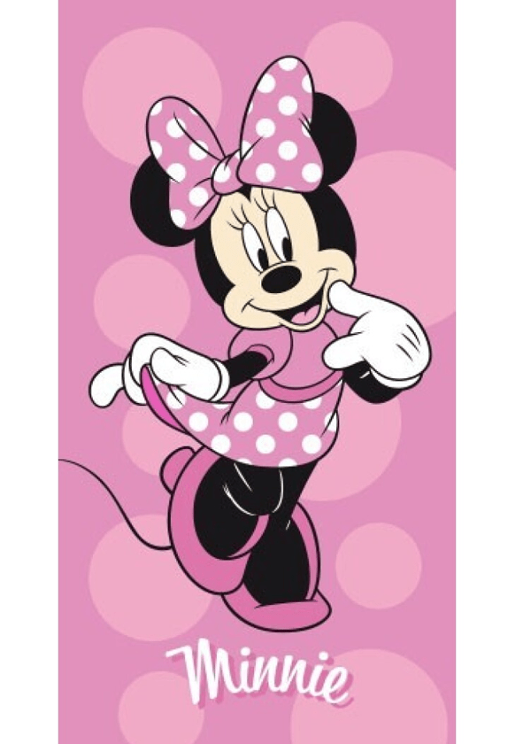 Minnie Mouse strandlaken Dots 70 x 140 cm Roze