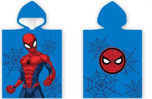 Spiderman poncho 50 x 100 cm blauw