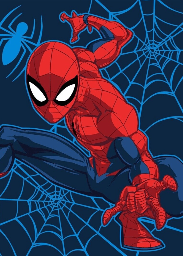 Spiderman Fleece plaid 130 x 160 cm blauw/rood extra zacht