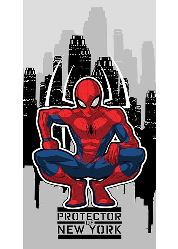 Spiderman handdoek grijs polyester 70 x 140 cm - pre order