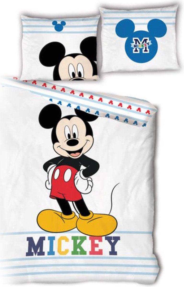 Mickey Mouse Dekbedovertrek Smile- Eenpersoons - 140 x 200 cm - Bio Katoen