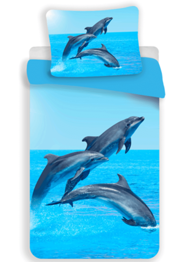 Dolfijnen dekbedovertrek 140 x 200 cm - 70 x 90 cm - polyester