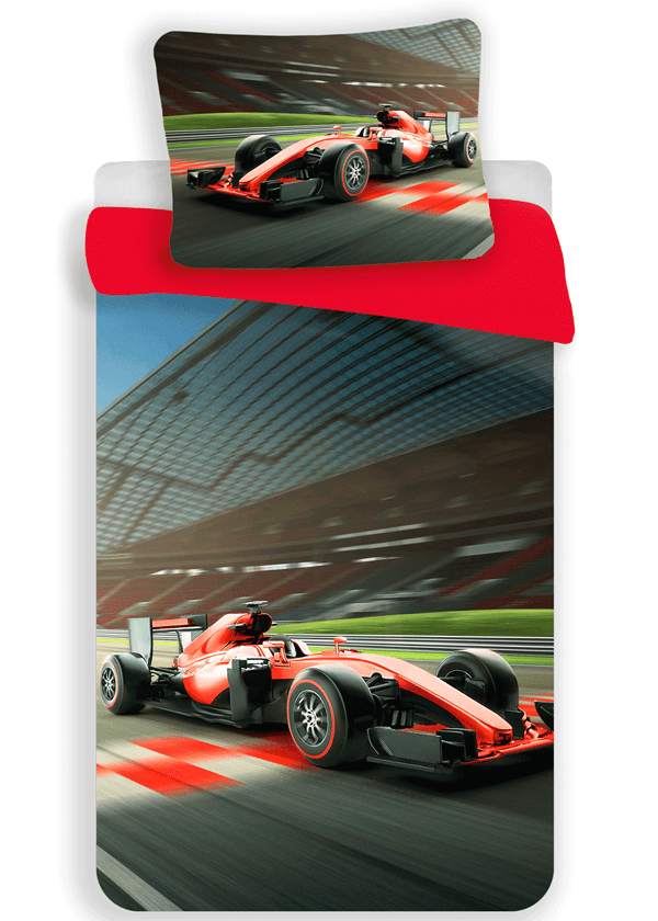 Race auto Dekbedovertrek Formule - 140 x 200 cm - polyester- 70 x 90 cm