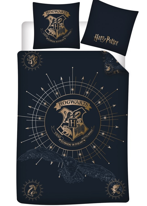 Harry Potter Dekbedovertrek zwart 140 x 200 cm - polykatoen - pre order